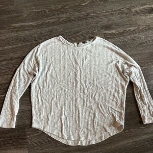 Women's Beige Ribbed Top